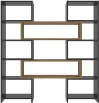Pastatoma lentyna Kalune Design Poyraz 875ZNA4626, ąžuolo sp./juoda sp., 150 cm x 163.5 cm x 22 cm