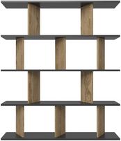 Pastatoma lentyna Kalune Design Grace 875ZNA4619, ąžuolo sp./juoda sp., 141 cm x 120 cm x 24.6 cm