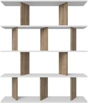 Pastatoma lentyna Kalune Design Grace 875ZNA4618, balta sp./riešuto sp., 141 cm x 120 cm x 24.6 cm