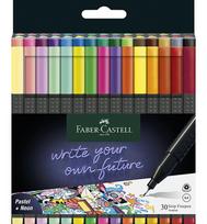 Spalvinimo (dažymo) rinkinys Faber Finepen Grip, vienpusiai, įvairių spalvų, 30 vnt.