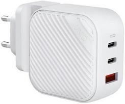 Telefono įkroviklis Uniq Verge Pro, USB/2 x USB-C, balta sp., 66 W