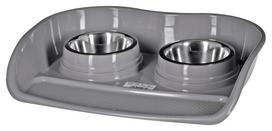 Stovas su dubenėliais šuniui Barry King Set, 0.8 l, 46 cm x 35 cm x 9 cm, pilka sp.