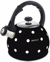 Arbatinukas su švilpuku King Hoff KH-1048, 2 l, balta sp./juoda sp.
