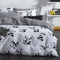 Vaikiškas patalynės užvalkalų komplektas Mijolnir Panda 143EPJ4278, balta sp./juoda sp., 200 x 220 cm