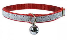 Kačių antkaklis Zolux Lame 438360R, 30 cm x 12 mm, sidabro sp./raudona sp.