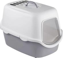 Uždaro tipo kačių tualetas Stefanplast Cathy Filter 98685, balta sp./pilka sp., uždaras, 56 cm x 40 cm x 40 cm