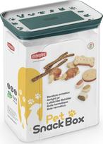 Dėžė gyvūnų ėdalui laikyti Zolux Snack Box, 2.2 l, 15.5 cm x 10 cm x 19.5 cm, balta sp./žalia sp.