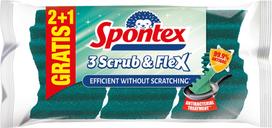 Kempinė valymui Spontex Scrub & Flex, mėlyna sp., 3 vnt.