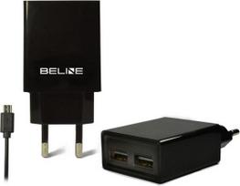 Telefono įkroviklis Beline Travel Charger, 2 x USB 2.0, juoda sp.