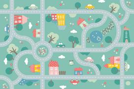 Žaidimų kilimėlis Marko Traffic, 150 cm x 100 cm, įvairių spalvų