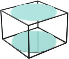 Kavos staliukas Kayoom Cody 110, juoda sp./žalia sp., 50 cm x 50 cm x 36 cm