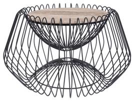 Kavos staliukas Kayoom Malibu 325, ruda sp./juoda sp., 60 cm x 60 cm x 35 cm