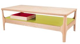 Kavos staliukas Kayoom Addison II, šviesiai ruda sp./žalia sp., 120 cm x 60 cm x 40 cm