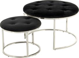 Pufas Kayoom Myla RARSZ-BLK, sidabro sp./juoda sp., 60 cm x 60 cm x 41 cm