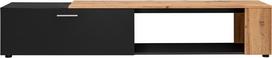 TV staliukas ASM Maze II, ąžuolo sp./juoda sp., 200 cm x 39 cm x 40 cm
