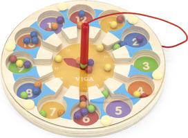 Lavinimo žaislas VIGA Magnetic Bead Trace Clock, 1.3 cm, įvairių spalvų