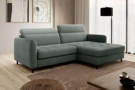 Kampinė sofa - lova Gomsi Touch 100, žalia sp., dešininė, 165 x 228 cm x 100 cm