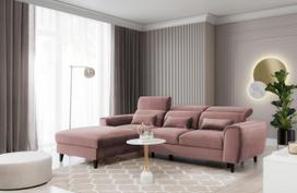 Kampinė sofa Foble Nube 24, rožinė sp., kairinė, 196 x 267 cm x 100 cm