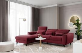 Kampinė sofa Foble Loco 25, raudona sp., kairinė, 196 x 267 cm x 100 cm