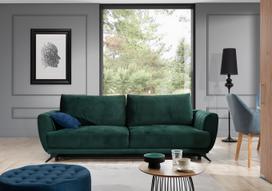 Sofa Megis Riviera 38, tamsiai žalia sp., 95 x 250 cm x 90 cm