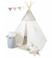 TIPI palapinė vaikams, "žvaigždėtas dangus", 120 cm x 120 cm