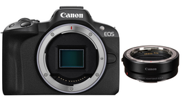 Sisteminis fotoaparatas Canon EOS R50 + EF-EOS R Mount Adapter, juoda sp.