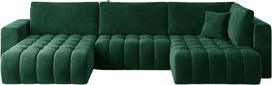 Kampinė sofa Bonito Lukso 35, tamsiai žalia sp., kairinė, 170 x 340 cm x 92 cm