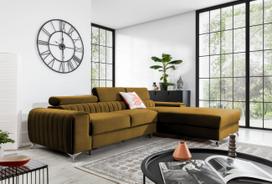 Kampinė sofa Grayson Nube 45, geltona sp., dešininė, 205 x 278 cm x 92 cm