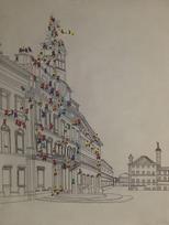 Aliejinių dažų piešinys Kayoom Crowd I, 75 cm x 100 cm