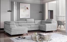 Kampinė sofa Escada Paros 05, pilka sp., kairinė, 200 x 330 cm x 98 cm