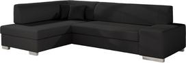 Kampinė sofa Fabio Soft 11, juoda sp., kairinė, 167 x 268 cm x 73 cm