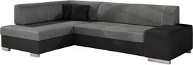 Kampinė sofa Fabio Sawana Soft, juoda sp./tamsiai pilka sp., kairinė, 167 x 268 cm x 73 cm