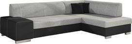 Kampinė sofa Fabio Sawana Soft, juoda sp./pilka sp., dešininė, 167 x 268 cm x 73 cm