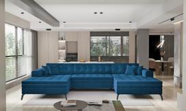 Kampinė sofa Vertizo Nube 40, tamsiai mėlyna sp., 350 x 170 cm x 93 cm