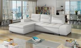 Kampinė sofa Ottavio Soft 17, balta sp., kairinė, 180 x 275 cm x 85 cm