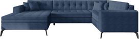 Kampinė sofa Montez Gojo 40, tamsiai mėlyna sp., kairinė, 180 x 340 cm x 93 cm
