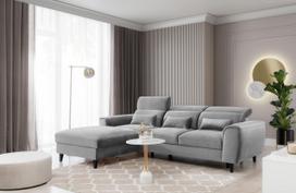 Kampinė sofa Foble Nube 4, šviesiai pilka sp., kairinė, 196 x 267 cm x 100 cm