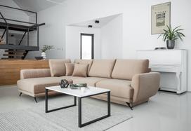 Kampinė sofa Larde Loco 20, šviesiai ruda sp., kairinė, 191 x 276 cm x 90 cm