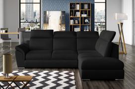 Kampinė sofa Loreto Mat Velvet 99, juoda sp., dešininė, 210 x 260 cm x 102 cm