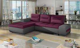 Kampinė sofa Ottavio Lars 68, Soft 29, violetinė sp., kairinė, 180 x 275 cm x 85 cm