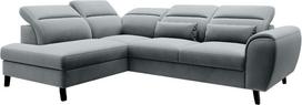 Kampinė sofa Noble Velvetmat 4, pilka sp., kairinė, 201 x 255 cm x 100 cm