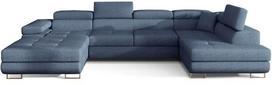 Kampinė sofa Rodrigo Solid 77, mėlyna sp., dešininė, 202 x 345 cm x 90 cm