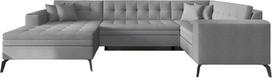 Kampinė sofa Montez Flores 4, pilka sp., kairinė, 180 x 340 cm x 93 cm