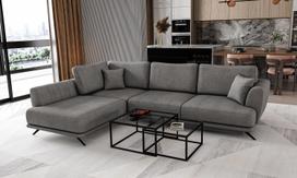 Kampinė sofa Larde Gojo 5, tamsiai pilka sp., kairinė, 191 x 276 cm x 90 cm