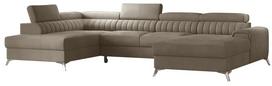 Kampinė sofa Lacante Nube 20, šviesiai ruda sp., kairinė, 202 x 354 cm x 92 cm
