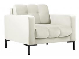 Krėslas Micadoni Home Mamaia Velvet, juoda sp./kreminė sp., 87 cm x 92 cm x 78 cm