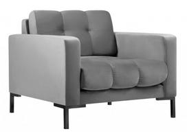 Krėslas Micadoni Home Mamaia Velvet, juoda sp./pilka sp., 87 cm x 92 cm x 78 cm