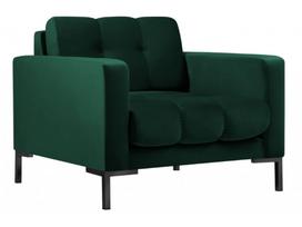 Krėslas Micadoni Home Mamaia Velvet, juoda sp./žalia sp., 87 cm x 92 cm x 78 cm