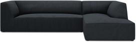 Kampinė sofa Micadoni Home Ruby 4 Seats, juoda sp., dešininė, 273 x 180 cm x 69 cm