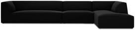 Kampinė sofa Micadoni Home Ruby 5 Seats, juoda sp., dešininė, 366 x 180 cm x 69 cm
